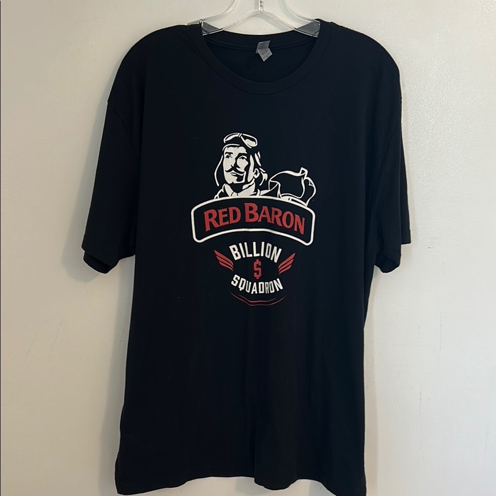 Red Baron Pizza Squadron Black T-Shirt Size XL.